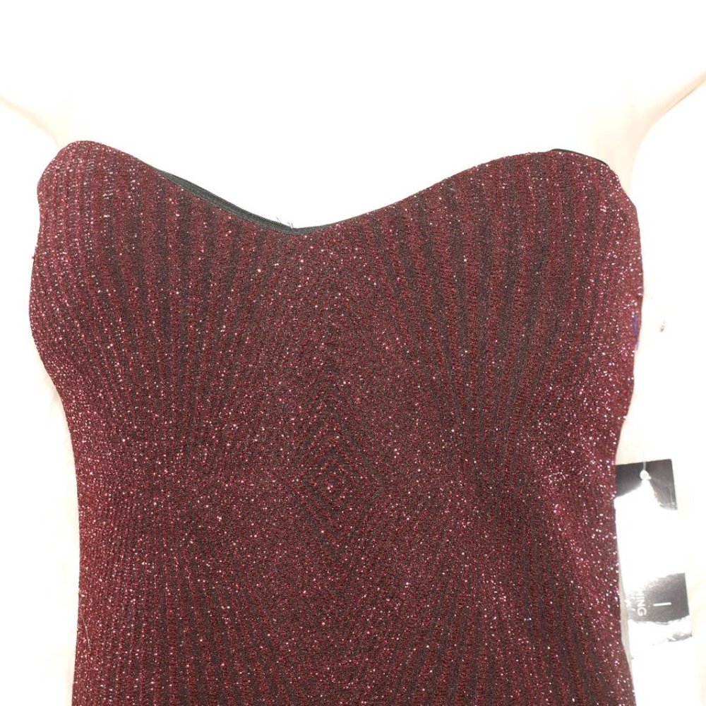 TRIXXI CLOTHING COMPANY Long DRESS Sparkly Eggplant NEW With Cutout Back